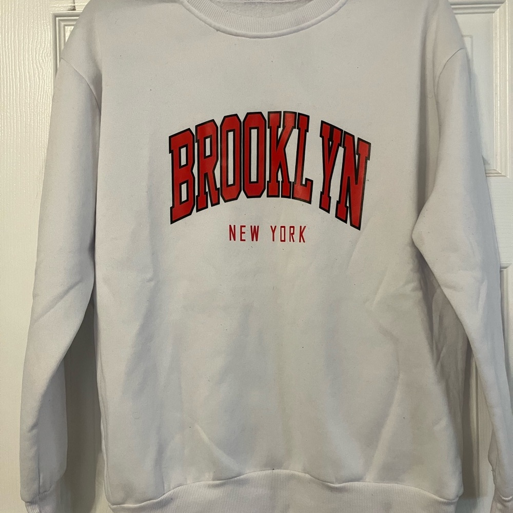 SHEIN White Brooklyn New York Women’s M Crewneck